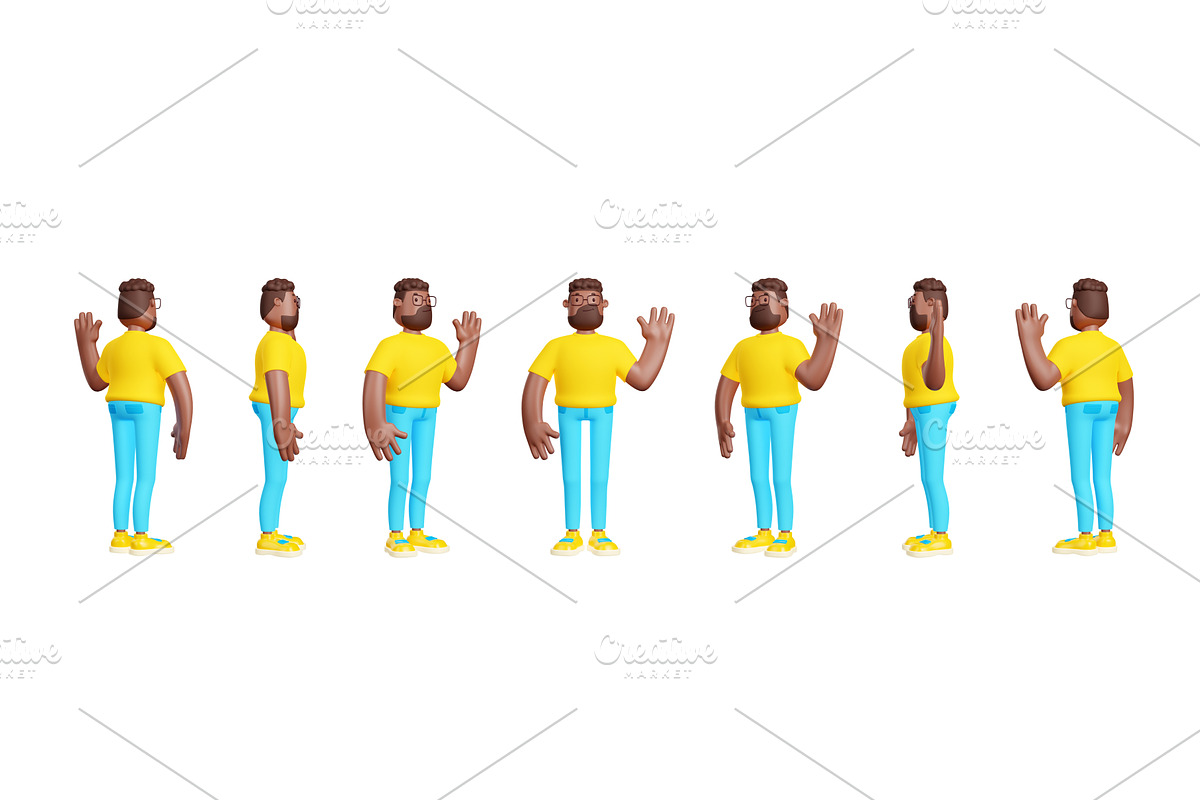 3D render, male character model, a Characters & Person 3D Model by art PVP - market