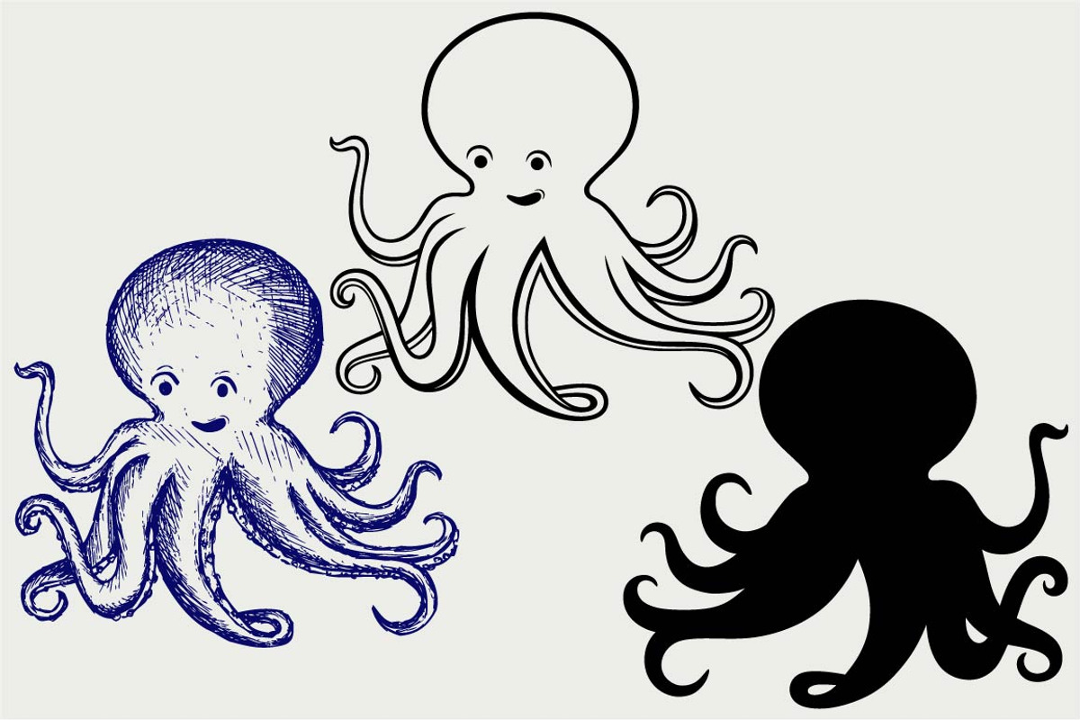 Tentacles octopus SVG, an Outline Icon by LineworkStock