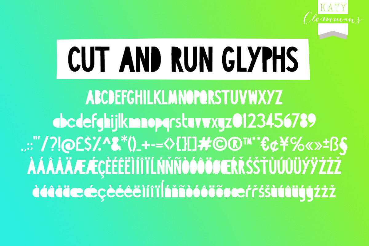 CUT AND RUN font preview 2