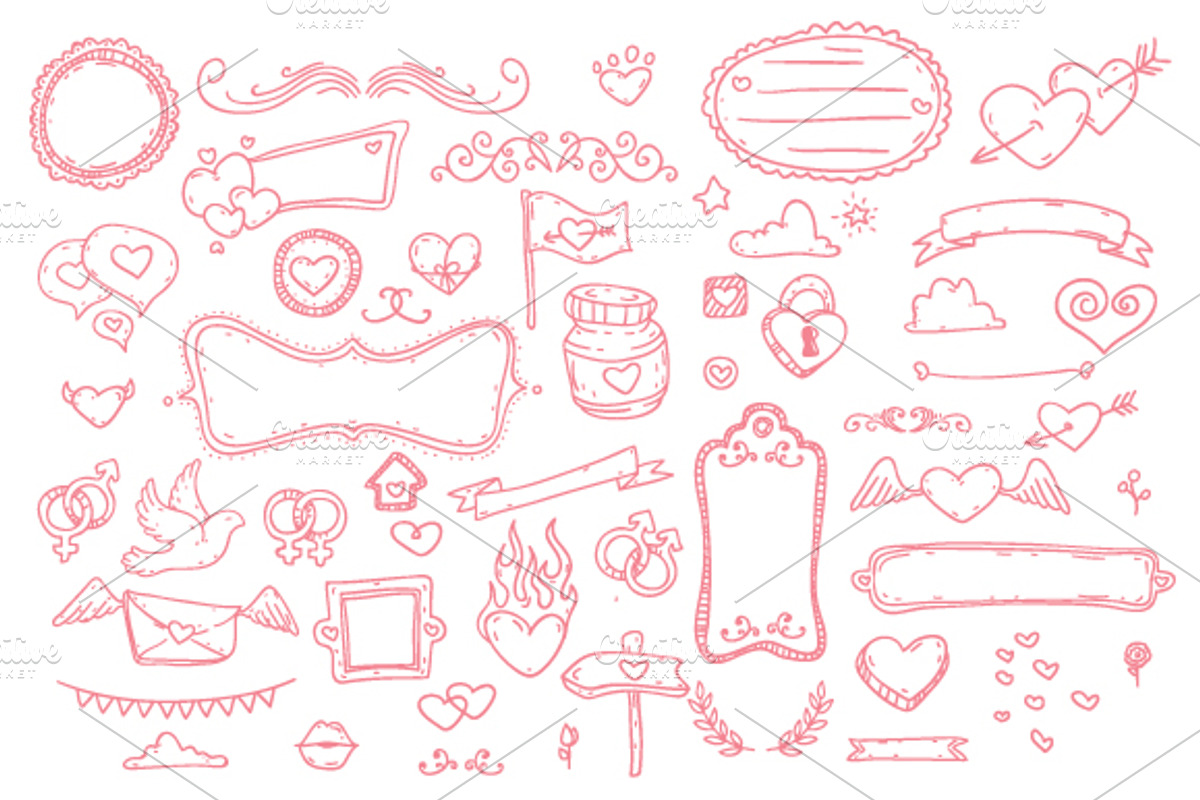 105 Valentine's Day Vector Doodles, an Illustration by Mantas Bac (Photo 3 of 3)
