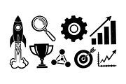 Business Growth Icon Set Vector, an Illustration by designvectx (Thumbnail 2 of 3)