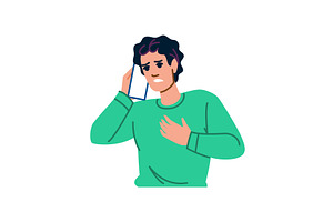 Worried man receiving bad news on, a Healthcare Illustration by pikepicture