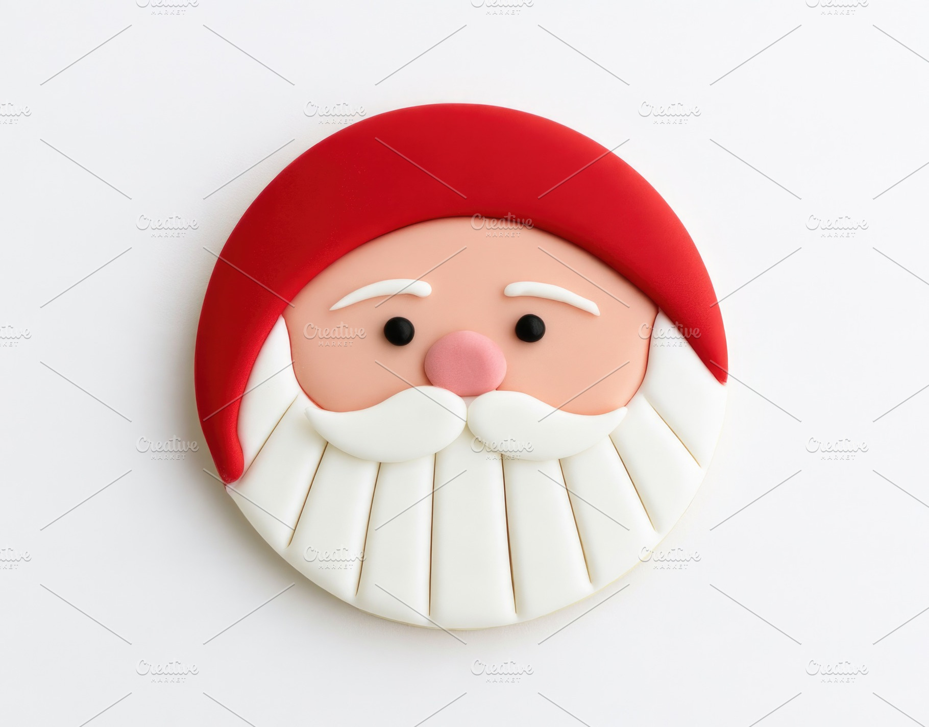 Santa Claus face Christmas decoration isolated on white backgrou, a Food & Drink Photo by José Manuel Gelpi