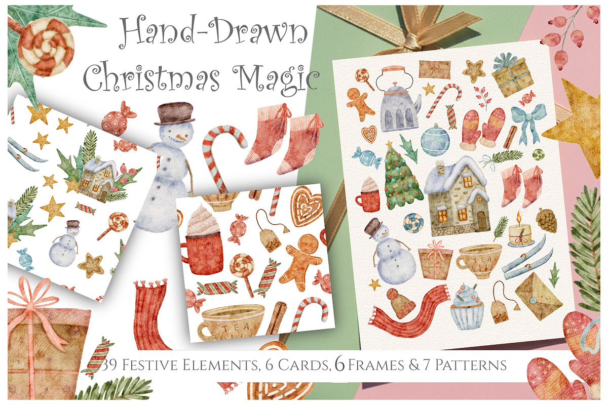 Hand-Drawn Christmas Magic, a Graphic by Kattypainting (Photo 1 of 6)