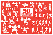 Gym Workout Silhouettes Bundle | Wei, an Object Graphic by balal (Thumbnail 5 of 5)