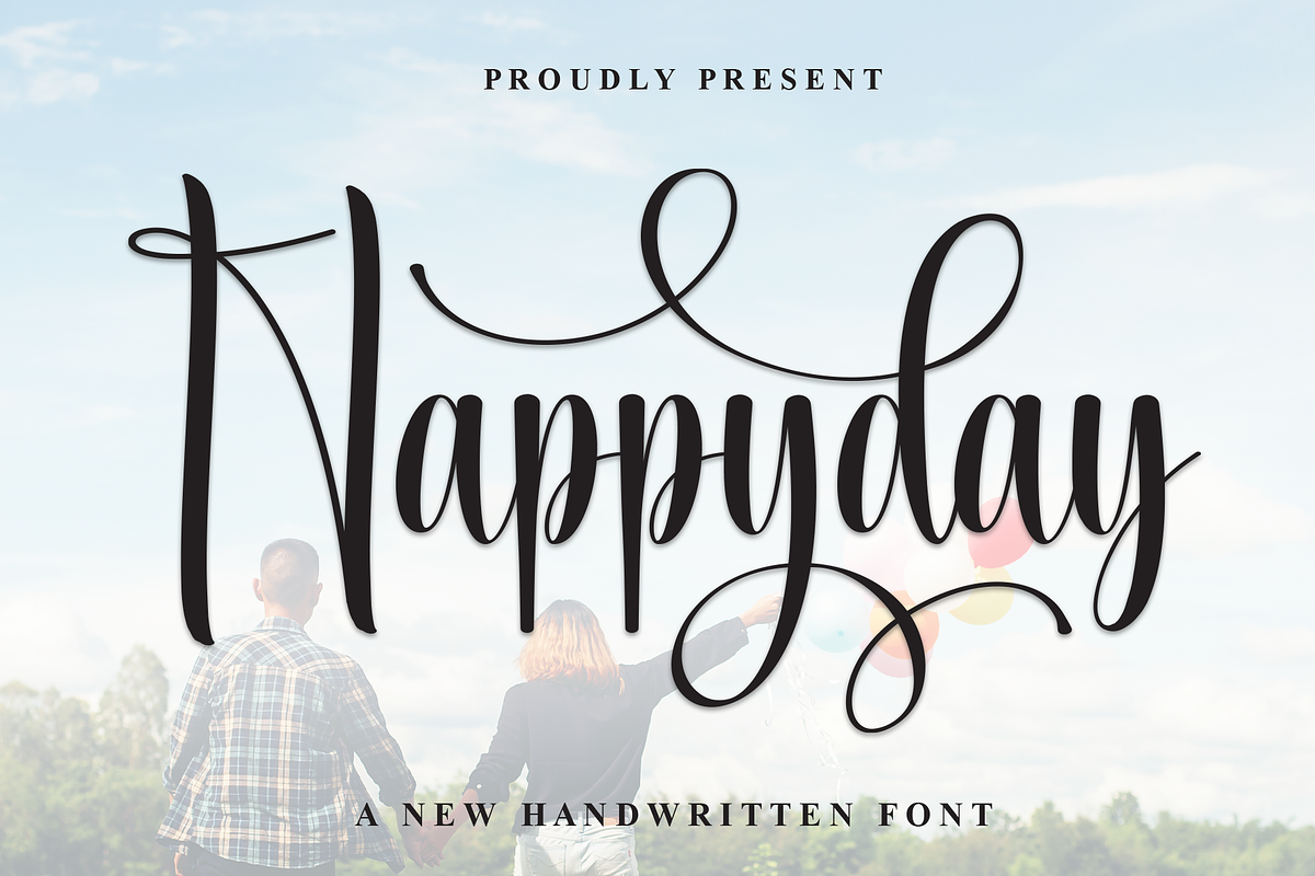 Happyday | Script Font, a Handwritten Font by Scratchones (Photo 1 of 9)