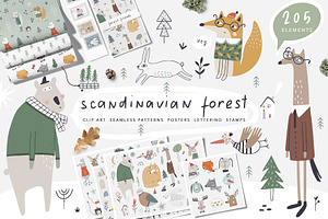 Scandinavian Forest, an Animal Illustration by Oksana Stepova
