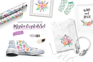 Watercolor Mystic Crystals Set