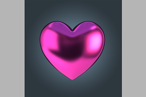 Pink Anodised Heart Shape