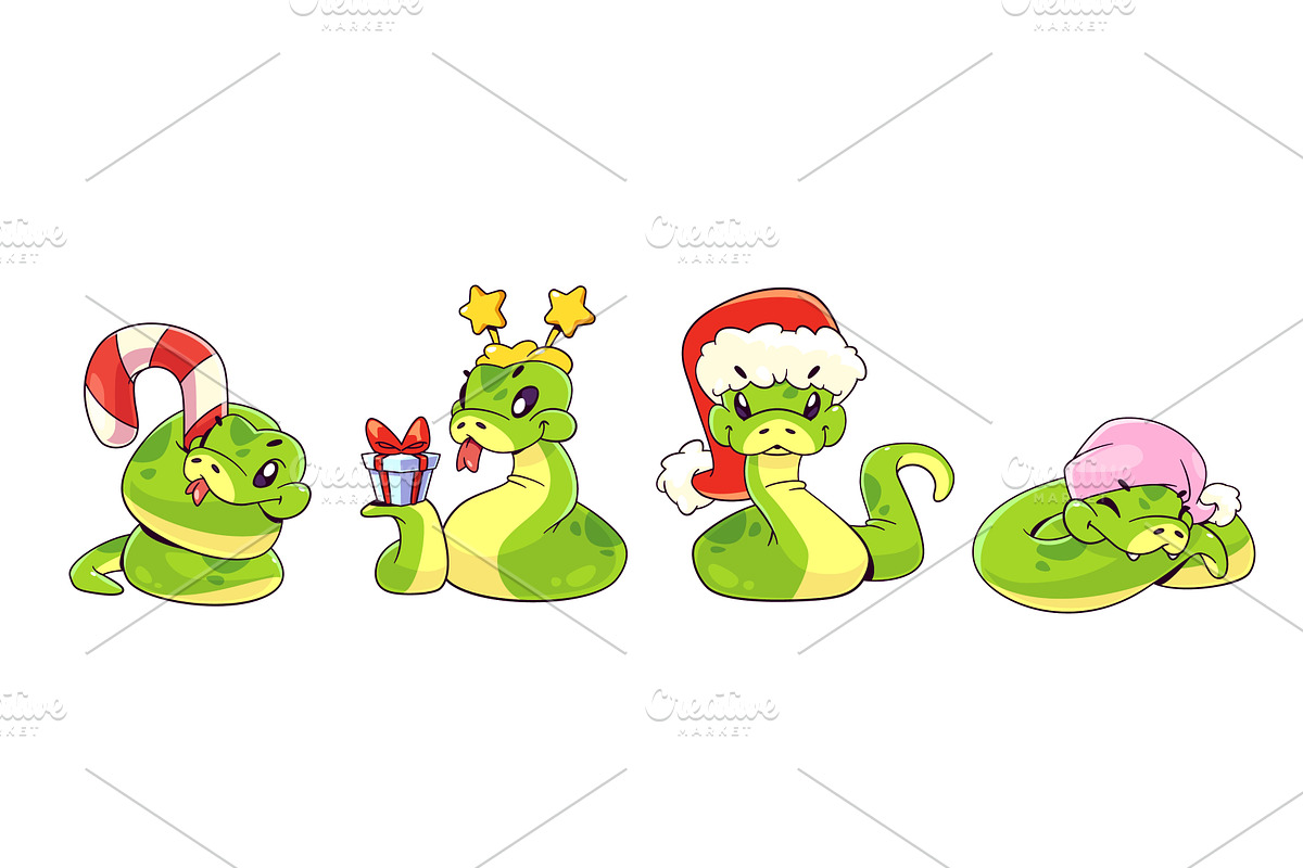 Cute snake cartoon character, an Animal Illustration by art PVP - market