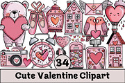 Cute Valentine Clipart, an Illustration by Design Market (Thumbnail 1 of 4)