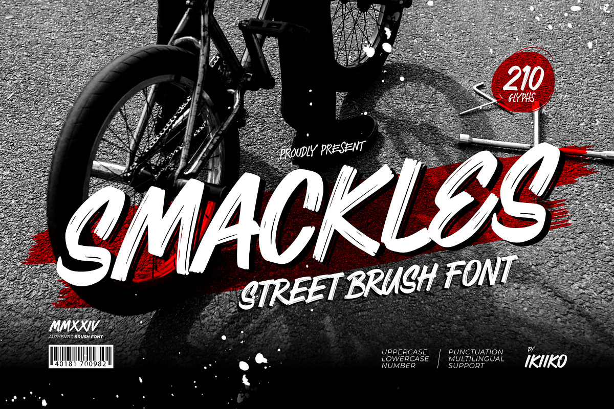 Smackles - Street Brush Font, a Handwritten Font by ikiiko (Photo 1 of 7)