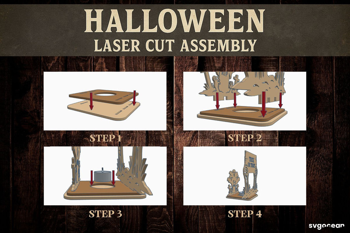Halloween Shadow Candle Holders, a Decorative Illustration by svgocean (Photo 14 of 14)