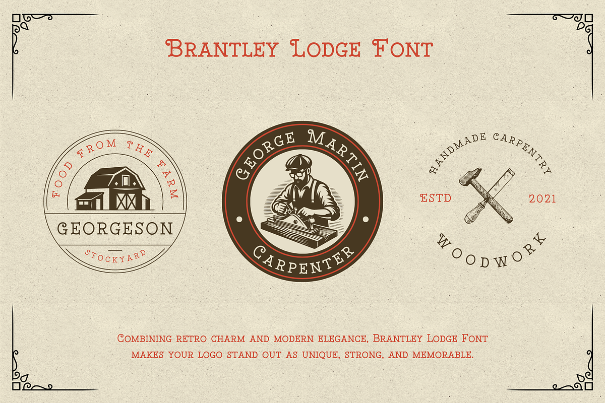 Brantley Lodge - Typewriter, a Font by BearyType Studio (Photo 3 of 9)