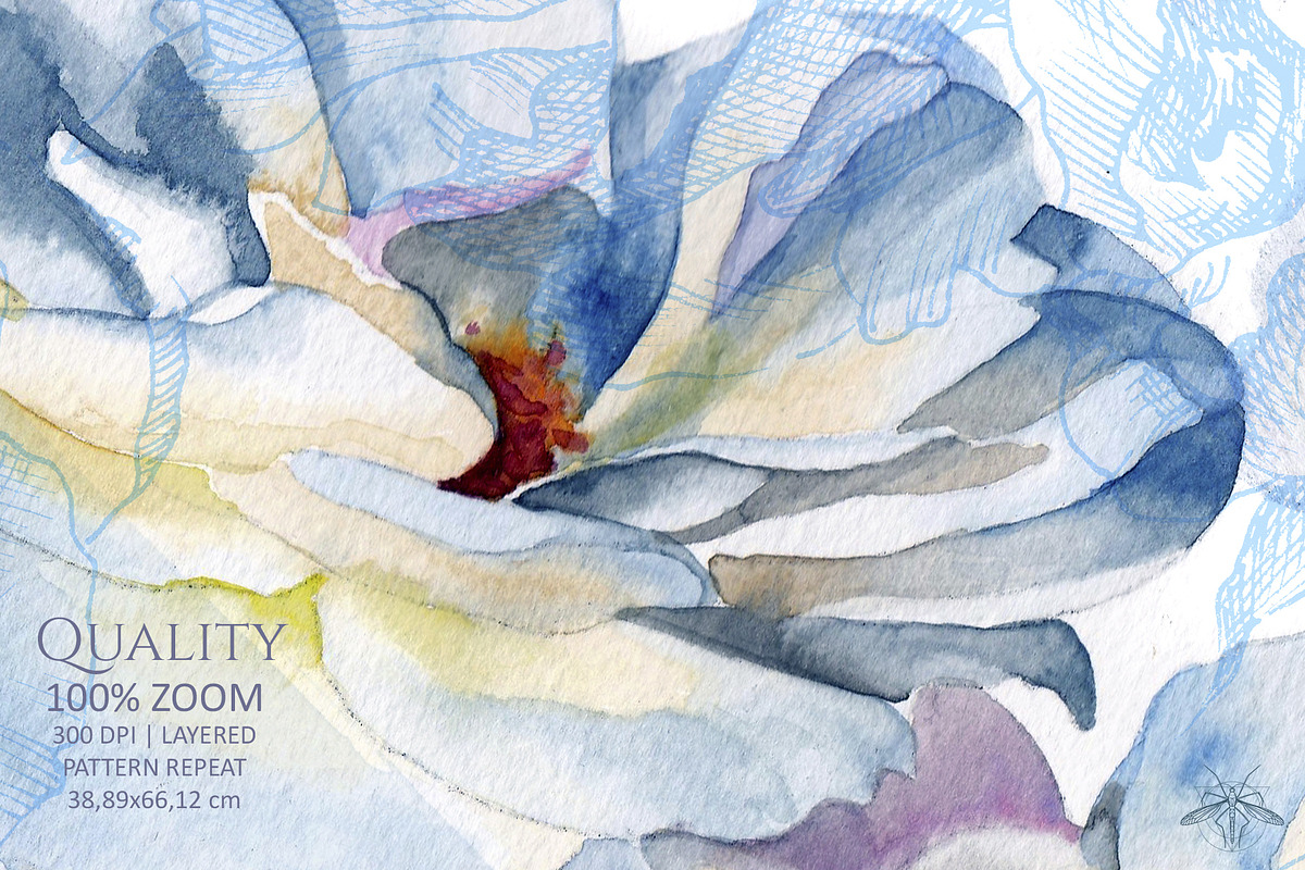 Jardin | Watercolor roses patterns, a Pattern Graphic by Tanya Vollar (Photo 5 of 11)
