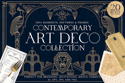 Contemporary Art Deco Collection, a Pattern Graphic by Julia Dreams