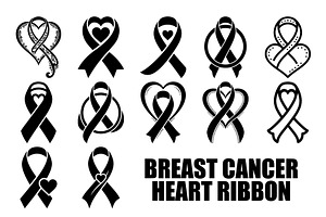 Breast Cancer Heart Ribbon SVG, a Seasonal Illustration by abu67222