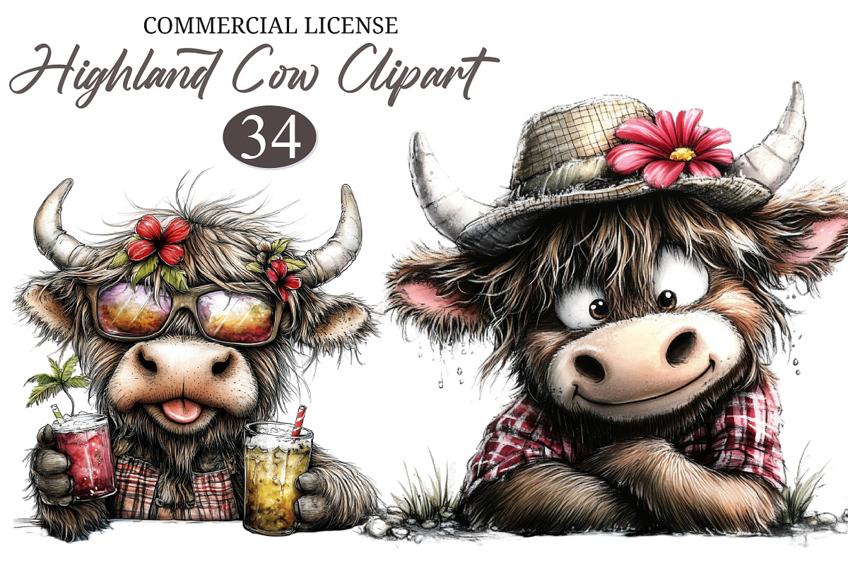 Whimsical Pool Day Highland Cow, an Illustration by designcity5 (Photo 1 of 5)