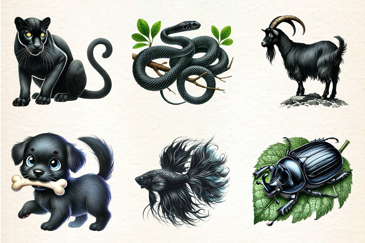 Black Animal Clipart, Animals Svg Pn, an Illustration by DreamArtGraphic (Photo 3 of 4)