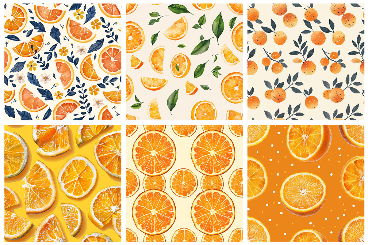 Summer Orange Slices Seamless Patter, an Illustration by DreamArtGraphic (Photo 2 of 5)