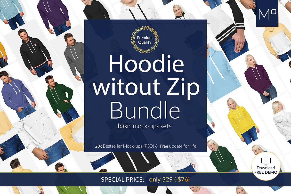 HOODIES BUNDLE 20x Mock-ups + DEMO, a Books & Magazine Mockup by Apparel_Mockups (Photo 4 of 27)