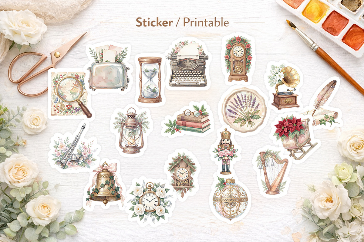 Victorian Christmas Sublimation, a Decorative Illustration by Artnoy (Photo 7 of 8)