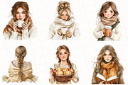 Watercolor Lovely Autumn Clipart, an Illustration by OK Design (Thumbnail 5 of 5)