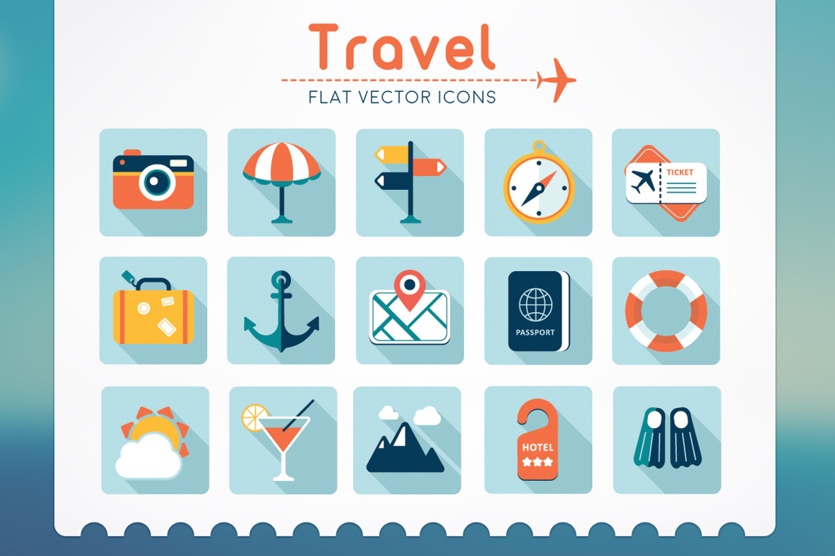 Travel Flat Vector Icons