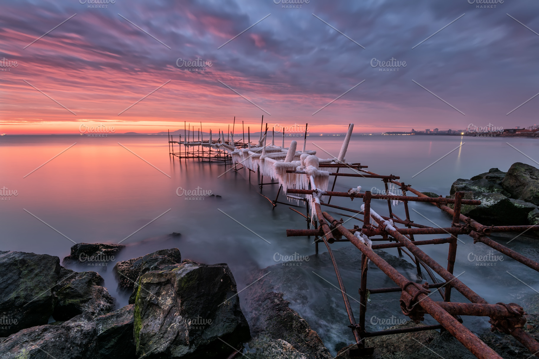 Sunrise and ice, a Nature Photo by Milen Dobrev