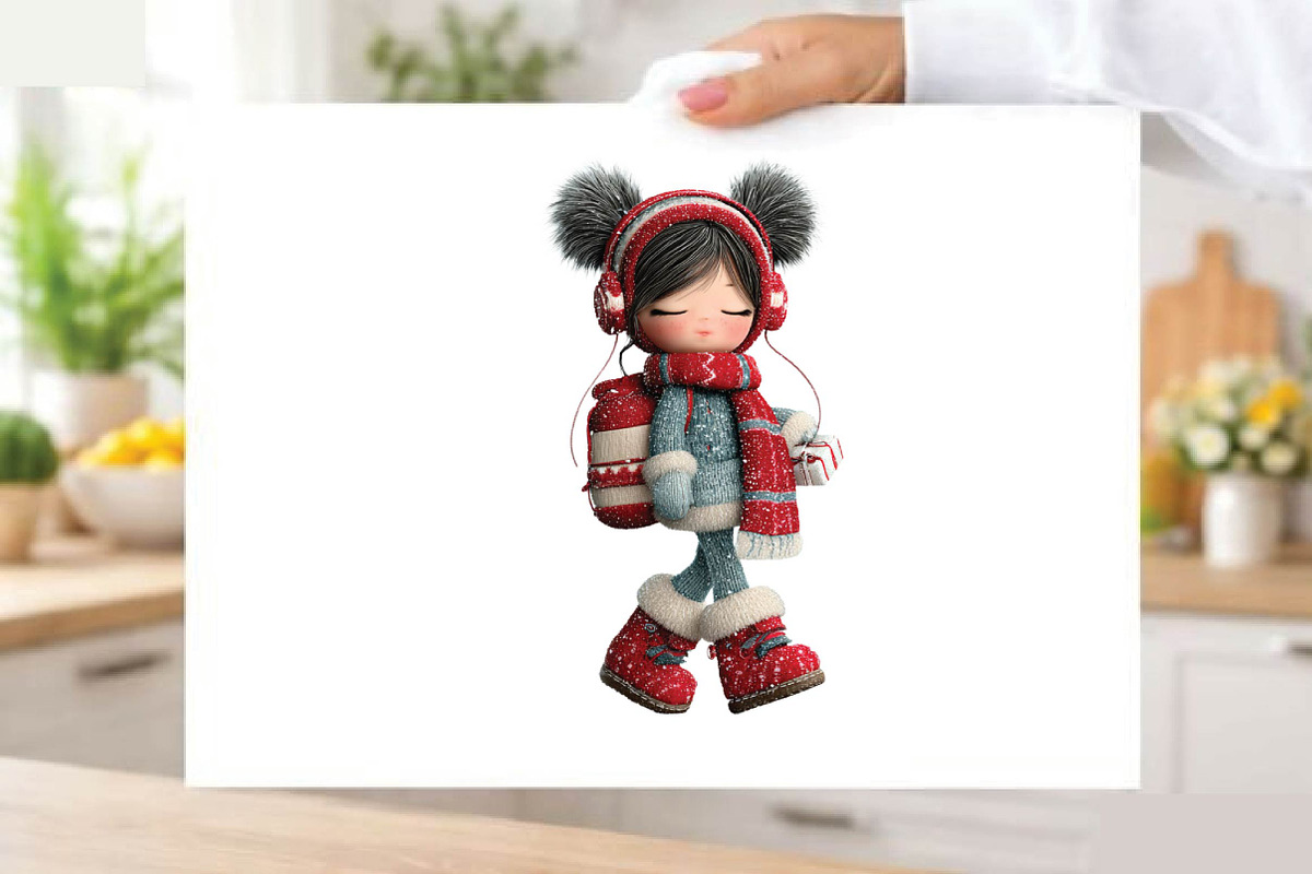 Whimsical Christmas Girl Clipart, an Animal Illustration by SVGArt (Photo 8 of 9)