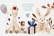 Nursery watercolor clipart, an Animal Illustration by Artcard Watercolor (Thumbnail 2 of 25)