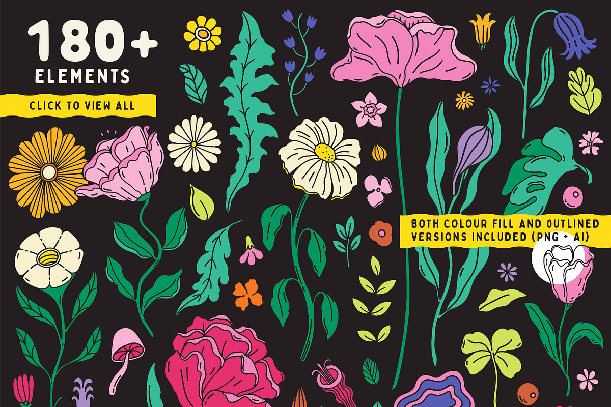 Groovy Garden Graphic Collection, a Pattern Graphic by rouxsupplyco (Photo 6 of 10)
