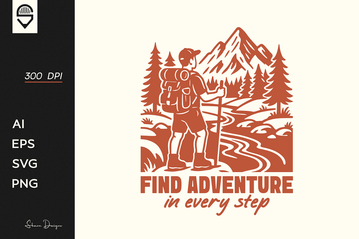 Hiking And Nature Explorer T-shirt, a Graphic by shaondesigns (Photo 1 of 5)