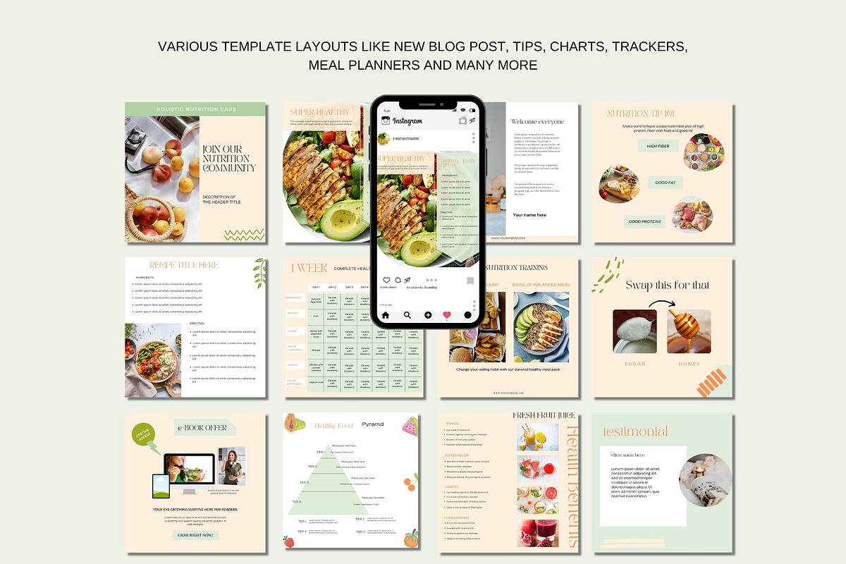 Nutrition Coach Instagram Templates, a Social Media Template by Deepa Template Studio (Photo 11 of 14)