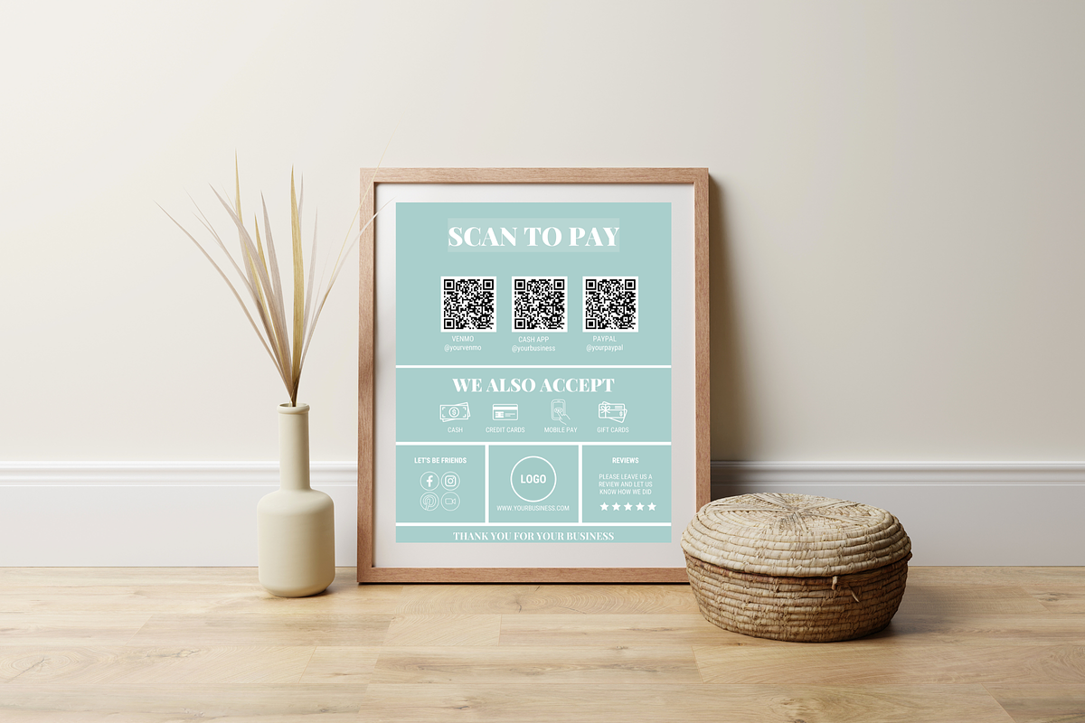Green Scan to Pay Sign, a Flyer Template by SunshineStudioBoutique (Photo 8 of 10)