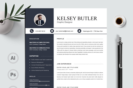 Laura | CV / resume template | Resume Templates ~ Creative Market