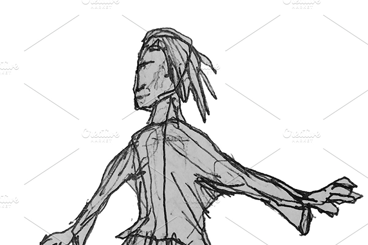 Man jumping sketchy hand drawn isolated illustration, a Person Illustration by DanFLCreativo