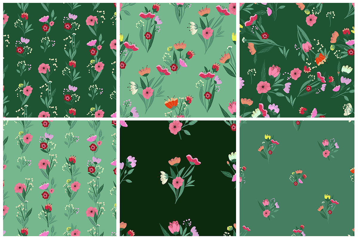 48 vector floral patterns, a Pattern Graphic by Alena Stoyko design (Photo 6 of 19)