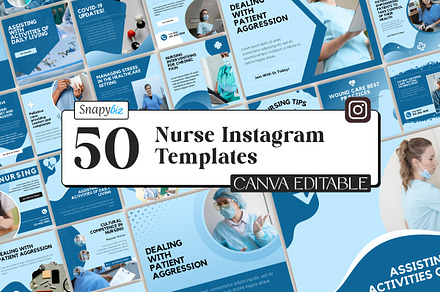 Nurse Instagram Canva Post Templates, a Social Media Template by Snapybiz