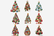 Handmade Yarn Christmas Tree Clipart, a Seasonal Illustration by Tanya Kart (Thumbnail 6 of 10)