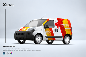 Compact Van Mockup, an Advertising Mockup by Xtrahive