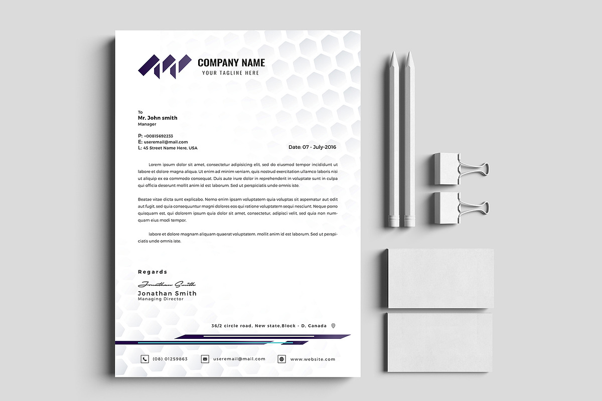 Letterhead Word Google Docs Pages, a Stationery Template by Tbunny (Photo 2 of 6)