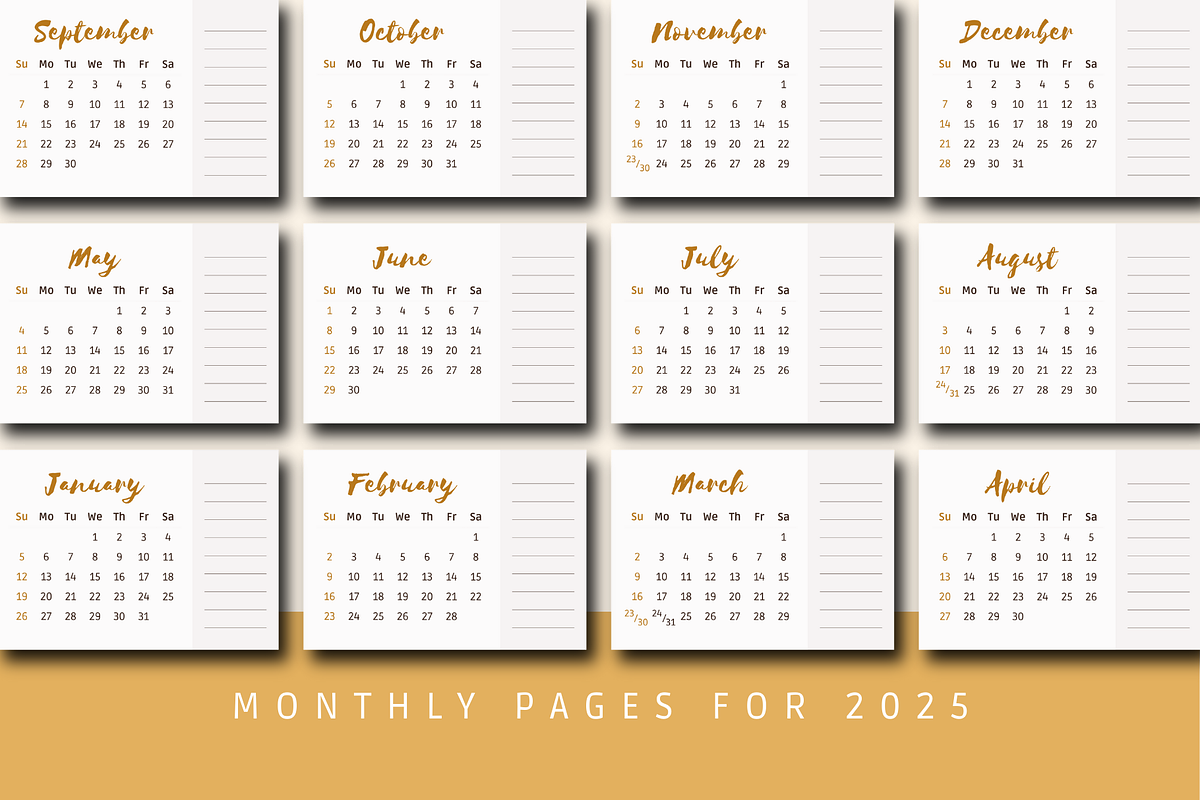 2025 CALENDAR CANVA TEMPLATE, a Stationery Template by The Little Lily Studio (Photo 3 of 5)