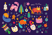 Christmas Cats, a Seasonal Illustration by MoleskoStudio (Thumbnail 15 of 26)