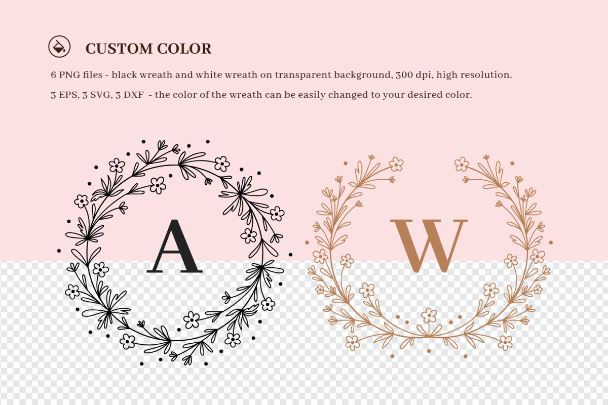 Floral wreath svg, Wildflower wreath, an Illustration by ClipartMuchLove (Photo 4 of 7)