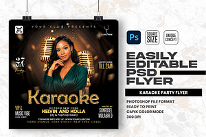 Karaoke Party Flyer Design Template, a Flyer Template by Shajib Shikder