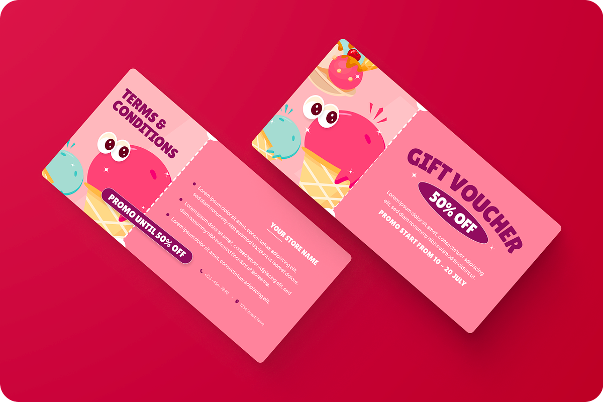 Ice Cream Gift Voucher, a Print Template by MMPixelCraft (Photo 3 of 4)