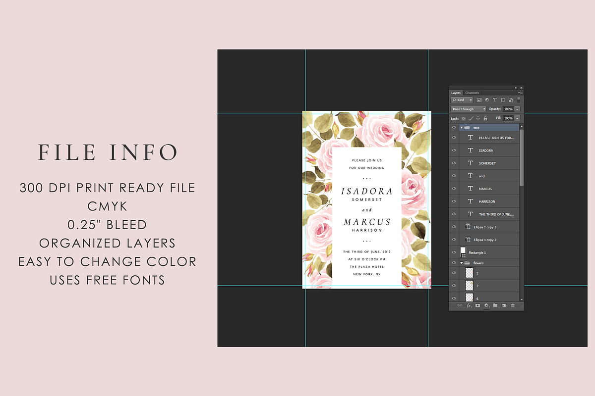 Roses – wedding set, an Invitation Template by Helen Halik art (Photo 10 of 10)