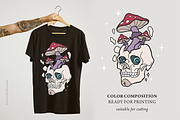 Retro mushrooms and skulls clipart, an Illustration by Siriliadka Dreams (Thumbnail 7 of 9)