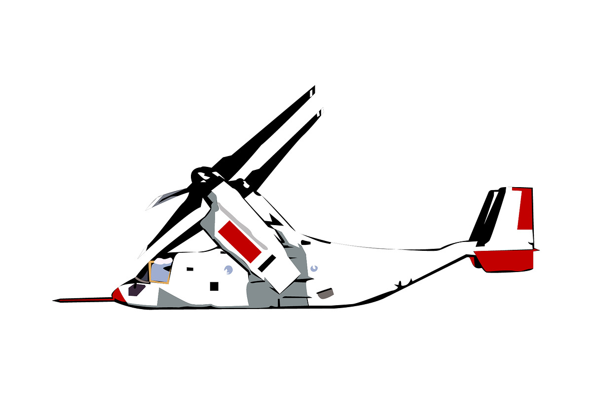 Tilt rotor aircraft design template, a Transportation Illustration by Sumberpangan (Photo 1 of 3)